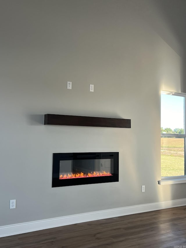 4406 Magee Dr, Texarkana, AR 71854 - room details featuring baseboards, wood finished floors, and a glass covered fireplace