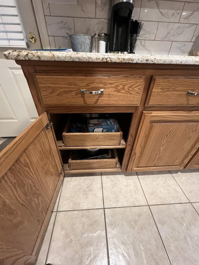 interior details with brown cabinetry