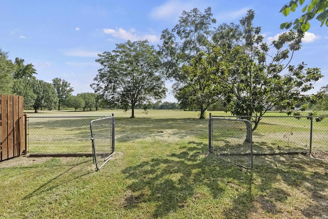 view of yard with a gate and fence