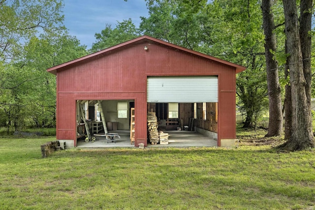 exterior space featuring a patio and a lawn