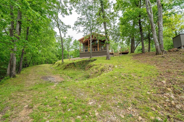 539 Burchwood Bay Rd, Hot Springs, AR 71913 - view of yard featuring a deck
