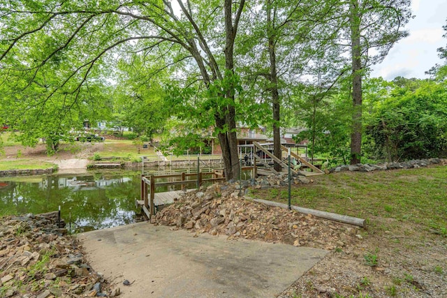 539 Burchwood Bay Rd, Hot Springs, AR 71913 - exterior space with a water view and stairs
