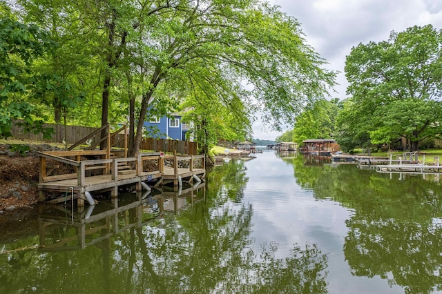 539 Burchwood Bay Rd, Hot Springs, AR 71913 - dock area with fence and a water view