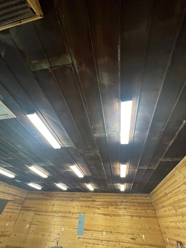 details featuring wooden walls