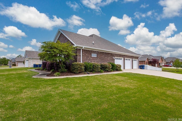 2360 Lakeshore Ln, Cabot, AR 72023 - view of front facade with driveway, a front lawn, brick siding, and an attached garage