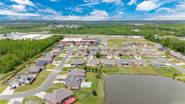 2360 Lakeshore Ln, Cabot, AR 72023 - birds eye view of property featuring a water view, a residential view, and a forest view