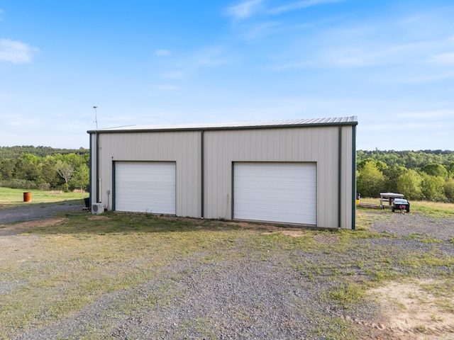 view of detached garage