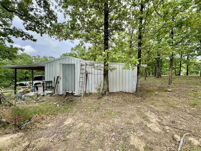view of shed