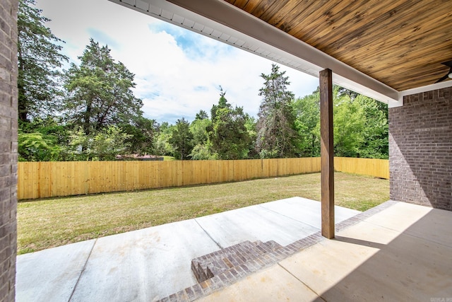 view of patio with a fenced backyard