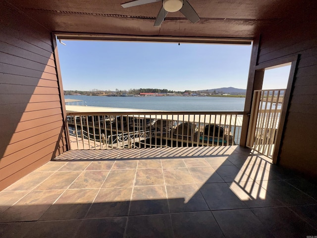 142 Lake Hamilton Dr Unit 204, Hot Springs, AR 71913 - balcony featuring a water view and ceiling fan