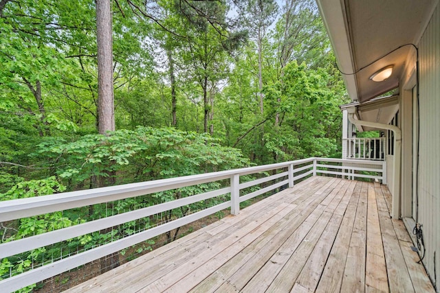 73 Perralena Way, Hot Springs Village, AR 71909 - wooden terrace with a view of trees