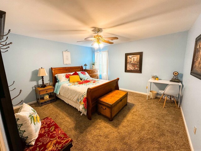 7 Samantha Cir, Searcy, AR 72143 - bedroom featuring a ceiling fan, carpet floors, and baseboards