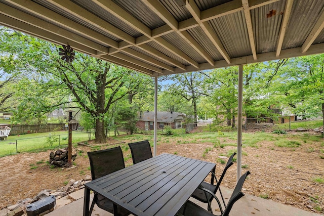 view of patio / terrace featuring outdoor dining space and a fenced backyard