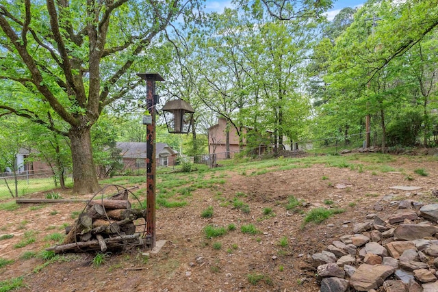 view of yard with fence