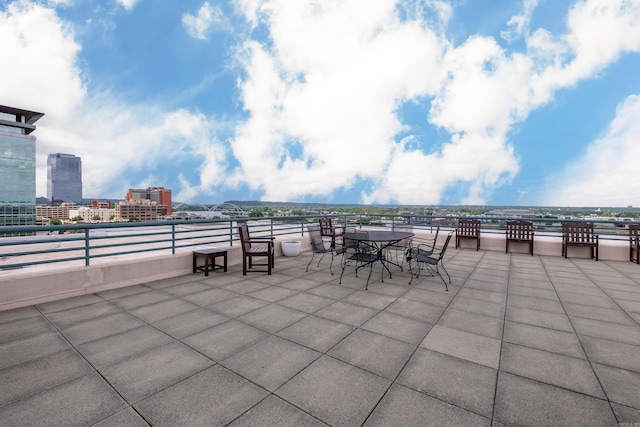 view of patio featuring a view of city