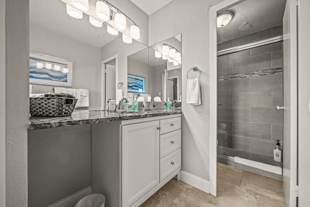 740 Weston Unit 810, Hot Springs, AR 71913 - full bath featuring a tile shower, tile patterned flooring, and vanity