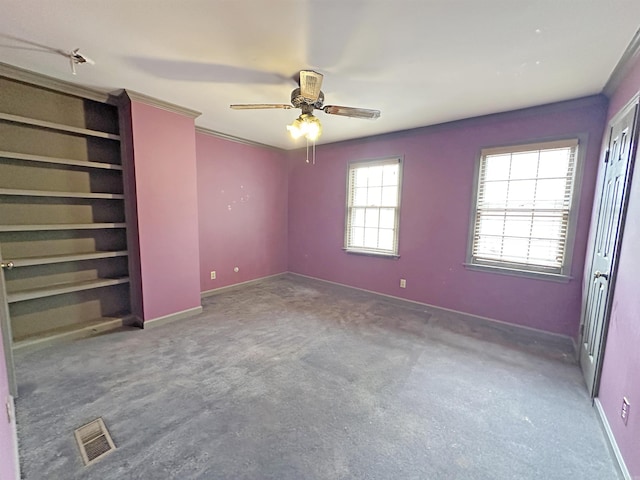 1919 Georgia Unit 7, Little Rock, AR 72207 - interior space featuring visible vents, ceiling fan, carpet floors, and baseboards