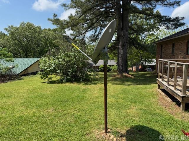 view of yard featuring a deck