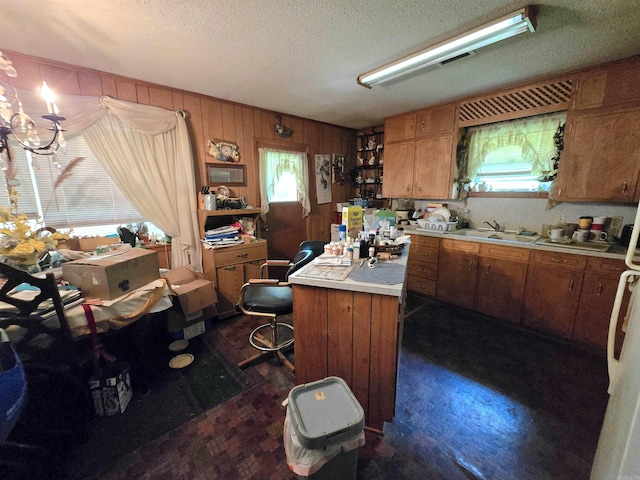 604 N Grand Ave, Mcrae, AR 72102 - kitchen with a sink, brown cabinets, and a wealth of natural light