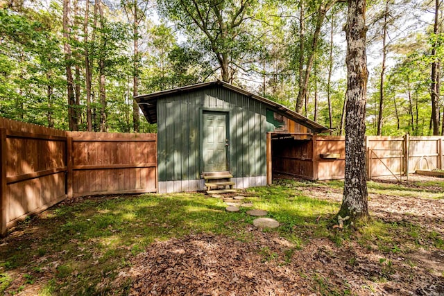 43 Calhoun 11, Hampton, AR 71744 - view of outdoor structure featuring a fenced backyard and entry steps