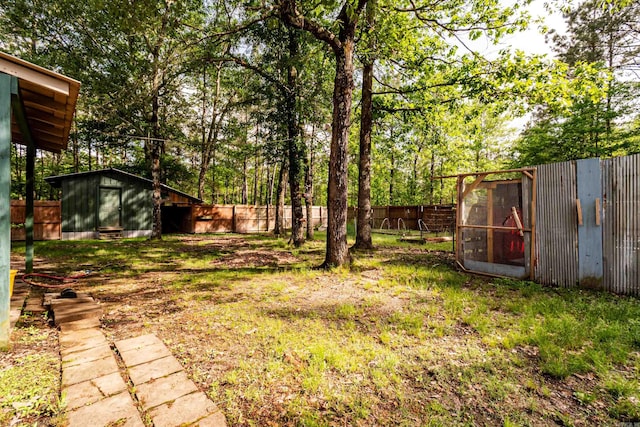 43 Calhoun 11, Hampton, AR 71744 - view of yard featuring a fenced backyard, exterior structure, and an outbuilding