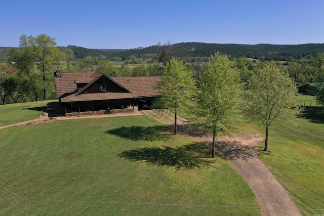 12192 Point Breeze Rd, Parks, AR 72950 - view of community with a yard and a wooded view