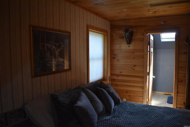 12192 Point Breeze Rd, Parks, AR 72950 - bedroom featuring wooden walls and wood ceiling