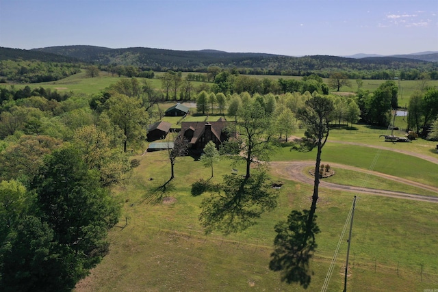 12192 Point Breeze Rd, Parks, AR 72950 - birds eye view of property with a mountain view and a rural view