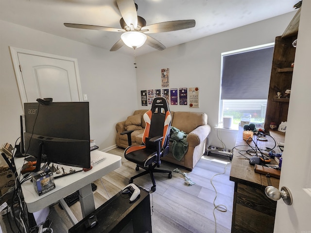 505 E Mississippi St, Beebe, AR 72012 - office area with ceiling fan and wood finished floors