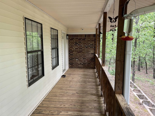 wooden deck with a porch