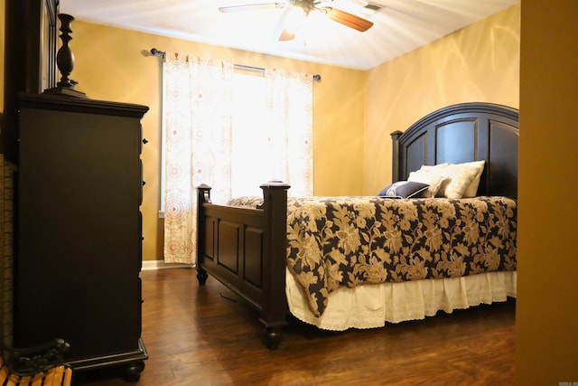 3302 Willow Ln, Paragould, AR 72450 - bedroom featuring baseboards, ceiling fan, and wood finished floors