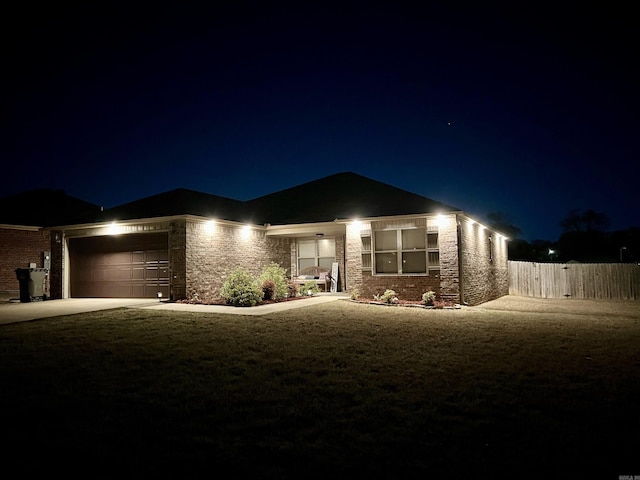 4630 Bedrock Dr, Jonesboro, AR 72404 - prairie-style house with concrete driveway, an attached garage, and fence