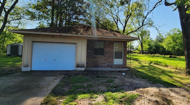 garage with driveway
