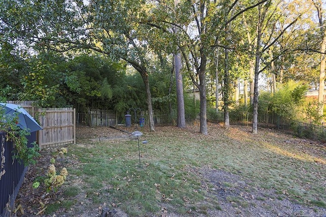 view of yard featuring a fenced backyard