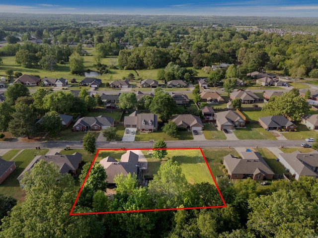 drone / aerial view with a residential view