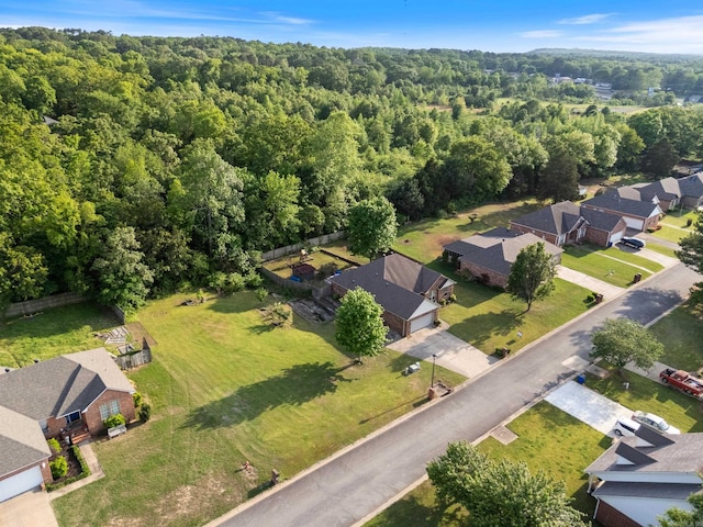 aerial view with a view of trees and a residential view
