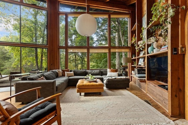 sunroom with plenty of natural light