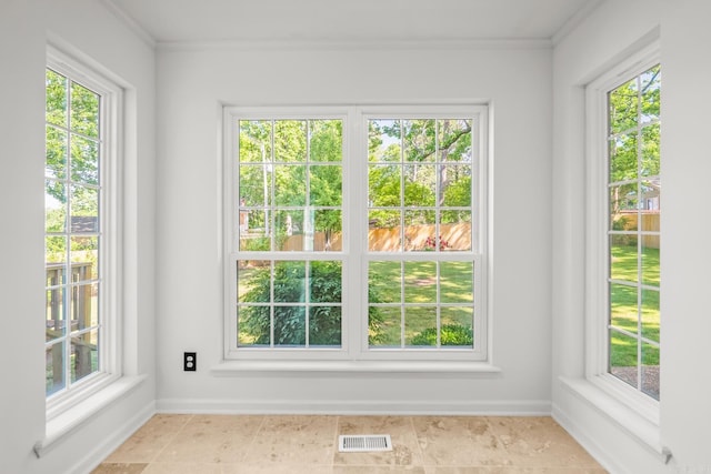 2300 Old Forge Dr, Little Rock, AR 72227 - interior space with plenty of natural light, ornamental molding, and visible vents