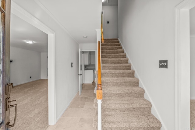 2300 Old Forge Dr, Little Rock, AR 72227 - staircase with carpet flooring and baseboards