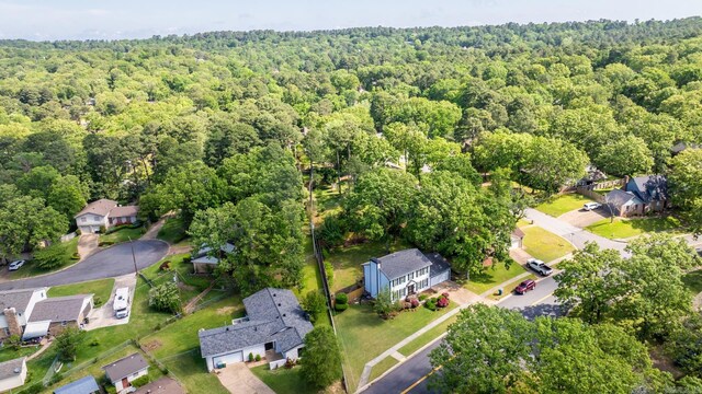 2300 Old Forge Dr, Little Rock, AR 72227 - aerial view with a wooded view