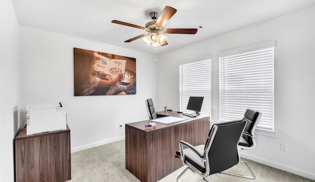 3715 Wise Rd, Bryant, AR 72002 - office featuring light colored carpet, baseboards, and ceiling fan