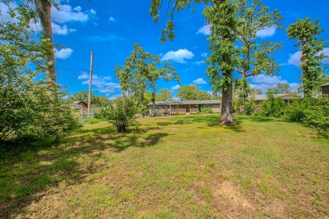 view of yard with fence