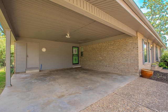 view of patio with a carport