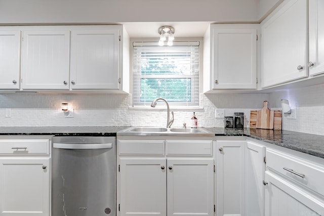 1321 W Front St, Heber Springs, AR 72543 - kitchen featuring stainless steel dishwasher, white cabinets, and a sink