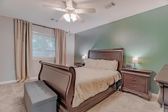1321 W Front St, Heber Springs, AR 72543 - bedroom featuring baseboards, ceiling fan, carpet, and visible vents