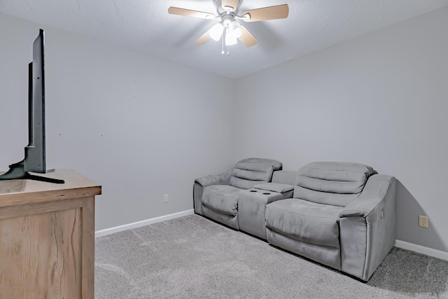 1321 W Front St, Heber Springs, AR 72543 - sitting room featuring carpet floors, a ceiling fan, and baseboards
