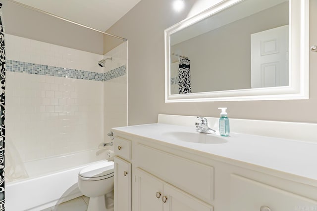 1321 W Front St, Heber Springs, AR 72543 - full bathroom featuring vanity, toilet, and shower / bath combination with curtain