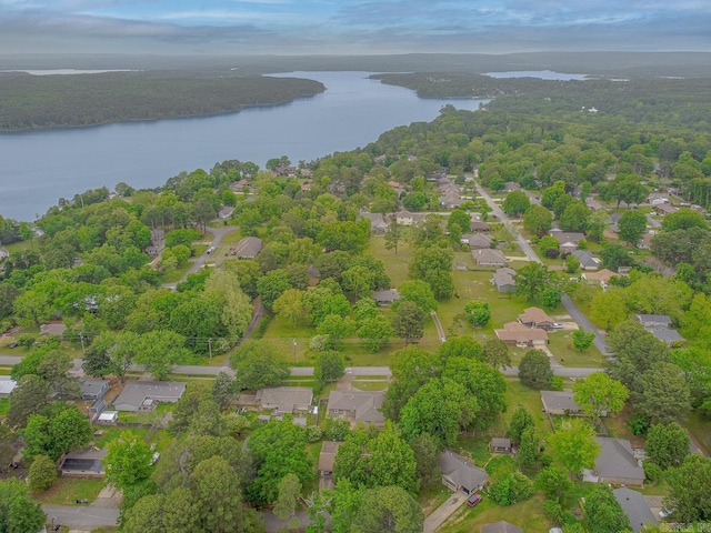 1321 W Front St, Heber Springs, AR 72543 - birds eye view of property with a water view, a residential view, and a forest view