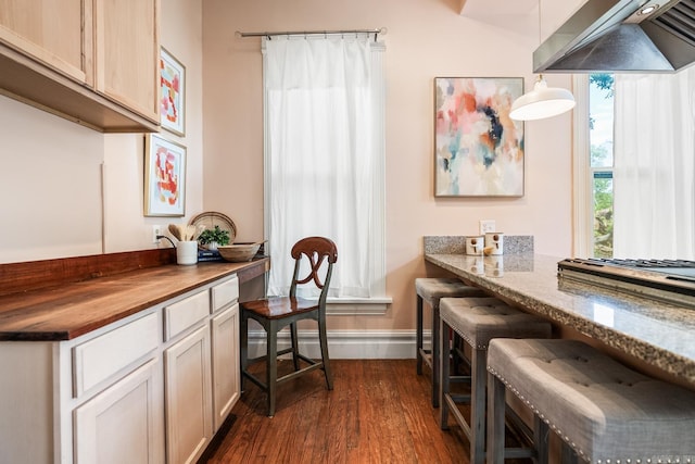 1509 S Spring, Little Rock, AR 72202 - dining space with baseboards and dark wood-style floors