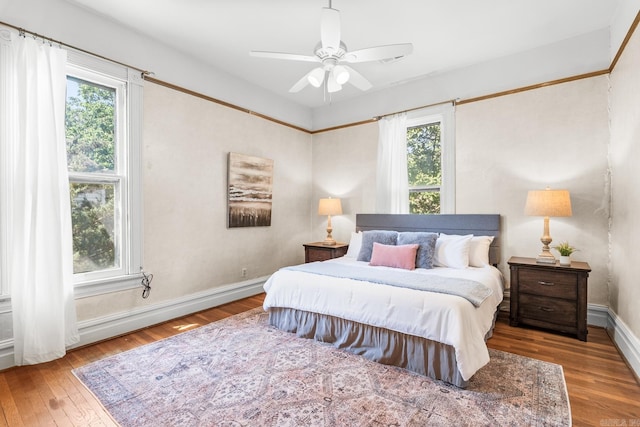 1509 S Spring, Little Rock, AR 72202 - bedroom featuring baseboards, a ceiling fan, and wood finished floors